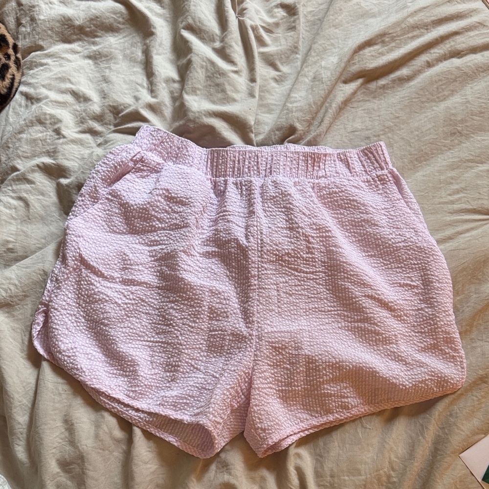 Pink pinstripe shorts